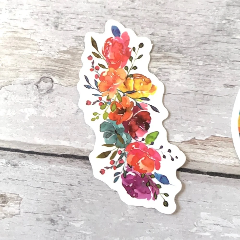 5pc Hawaii Tropical Pineapple Aloha Sticker Bundle Set of 5 Rainbow Flowers NEW
